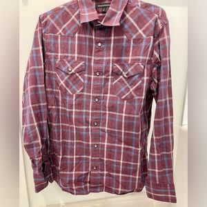 Banana Republic Plaid snap button collared shirt | Size: M